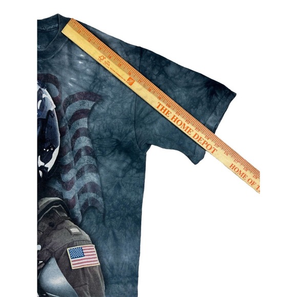 The Mountain Combat Stryker Eagle Pilot USA Flag Blue Short Sleeve Tie Dye Sz M - Picture 6 of 6